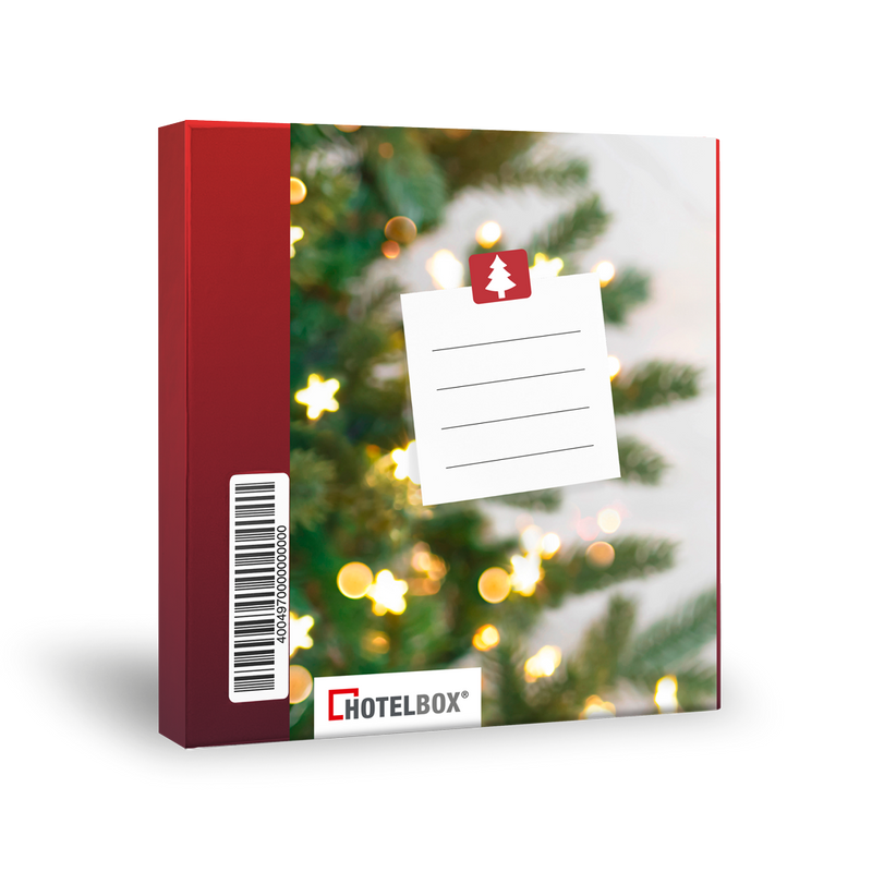 Rückansicht Hotelbox Frohe Weihnachten